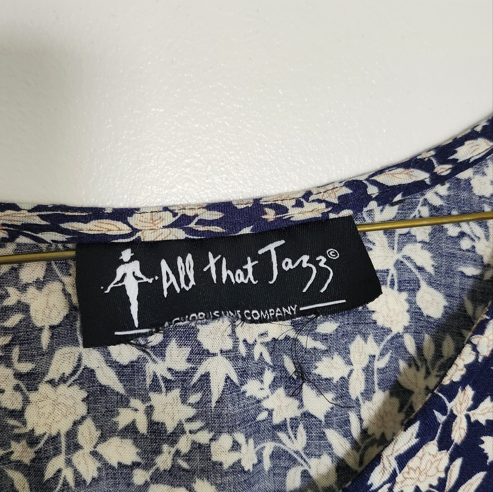 Vintage Floral RayonSleeveless Maxi Dress - Navy and Cream - Picture 3 of 7